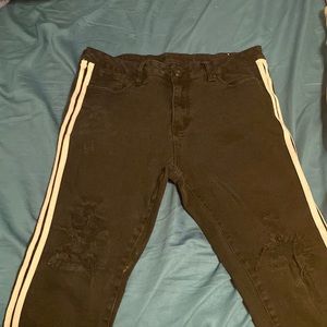 Black distressed jeans